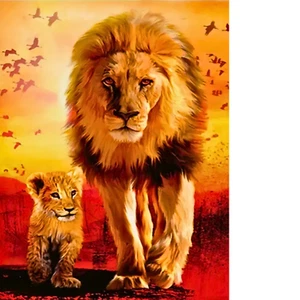 Kunstvolles Löwen Diamond painting Set, ohne Bilderrahmen 30x40 cm - Bild 1 von 8