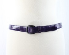 Bottega Veneta Women's Purple Alligator Leather Belt Size 34 85