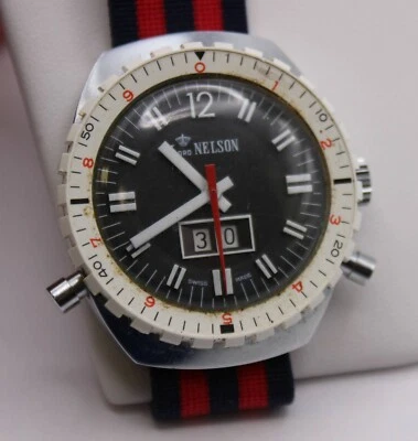 Lord Nelson  Automatic Diver  Date Vintage Wrist Watch Original RUNS - Image 1 of 4