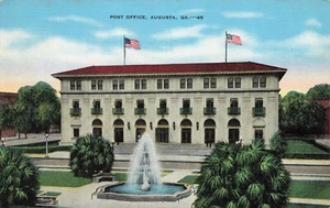 Postcard United States Post Office Augusta Georgia GA 1947 - Picture 1 of 2