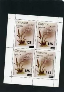 Guyana 1989 Orchids Flowers Scott# 2064a Mint NH S/S w/ Bars - Picture 1 of 1