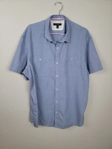 BANANA REPUBLIC Men's Blue & White Short Sleeve 100% Cotton Shirt Size 2XLT A14 - Picture 1 of 6