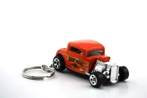 32 FORD, EARLY TIMES, ORANGE 1/64 DIECAST KEY CHAIN. HOT WHEELS, HOTWHEELS, - Picture 1 of 4