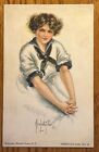 A/S Signed Alice Fidler, American Girl Series; Woman In Sailor Dress, 1910 PC