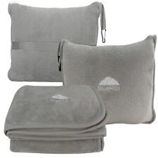 BlueHills Premium Soft Travel Blanket Pillow Airplane Flight Blanket Throw in...