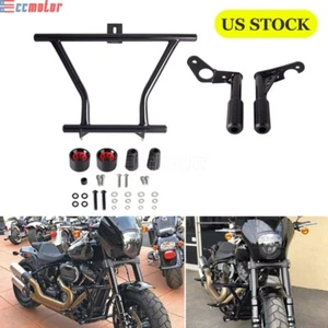 Highway Crash Bar Passenger Pegs For Harley Softail Low Rider Street Bob Fat Bob - Picture 1 of 11