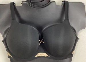Balconette Lightly Lined Nylon Bra Plush Soft BLACK Cacique Lane Bryant NWOT - Picture 1 of 11