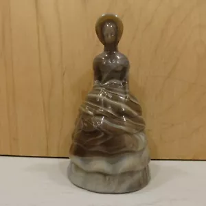 Vintage SUMMIT Art Glass Bell 5" Melanie SOUTHERN BELLE Medium Light Brown Swirl - Picture 1 of 11