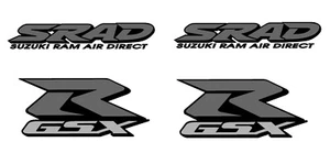 Juego de pegatinas/calcomanías GSXR SRAD Suzuki. Gris grafito plateado y negro - Imagen 1 de 6