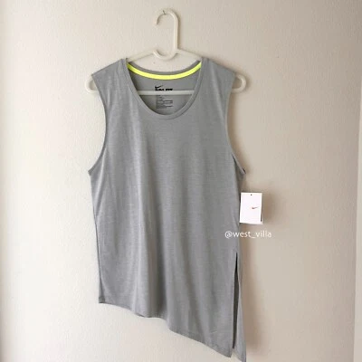 Nike Dri-FIT Side Tie Women's Sleeveless Muscle Tank Top Gym Training Grey S/M - Image 1 of 4