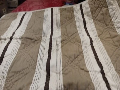 RESTORATION HARDWARE Quilted, Standard Pillow Shams (2),  Brown,  Tan, White,... - Image 1 of 4