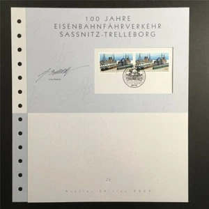 GERMAN POST ART-EDITION 2009/25 SASSNITZ-TRELLEBORG TRUCKS FERRY CARS SHIPS - Picture 1 of 6