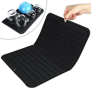 Silicone Dish Drying Mat Food Grade Oversized Heat-resistant Kitchen Counter - Picture 1 of 7