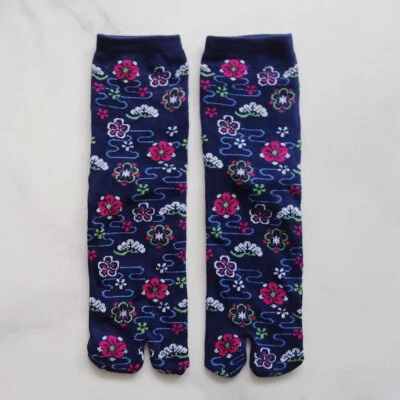 Calcetines Tabi Estilo Japonés Mujeres Divididos Dos Dedos Floral Acogedores Calcetines 1 Par Foto 1 de 4