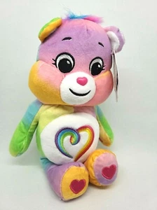 Care Bears 9" Bean Plush Togetherness Rainbow Bear NEW  - Picture 1 of 4