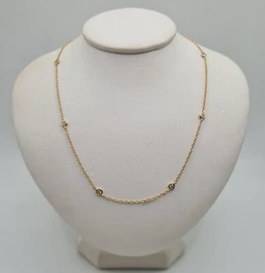 Collier or jaune 18 carats serti de diamants - Picture 1 of 4