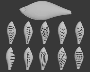 Plantilla 3D de plástico duro wLure para señuelo de pesca cuerpo en blanco sin labios UPL697 - Imagen 1 de 5