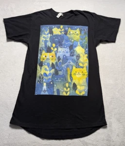 Camiseta gráfica Bella+Canvas para mujer Black Cat Forest mediana divertida arte parodia - Imagen 1 de 5