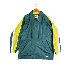 Nike Sportswear Windbreaker Nylon Jacket Vintage 90s Y2K Green Yellow Men Large - Picture 1 of 12