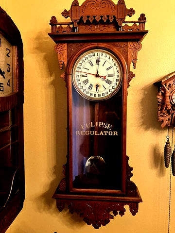 Antique E.N. Welch Calendar Wall Clock  Eclipse  1889 Cover
