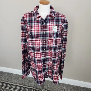 Sonoma Shirt Plaid Flannel Plaid Long Sleeve Outdoor Casual Men XXL red navy - Picture 1 of 3