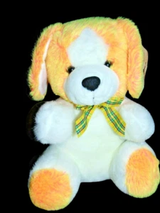 1992 A&A Aurora Orange White Puppy Dog Plush 13" - Picture 1 of 6