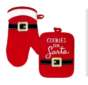 Nikolaus Quadrat; Santa Ofenhandschuh & Topflappen Set, Urlaub Motiv, Rot/Multi - Bild 1 von 2