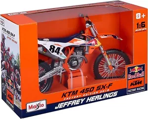 RED BULL KTM 450 SX-F Jeffrey Herlings MODELLO SCALA 1:6 MAISTO GIOCATTOLO MOTOCROSS MX - Foto 1 di 5