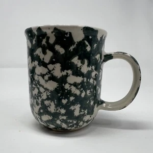 Tienshan Folk Craft Moose Country Coffee Mug Cup Green Sponge Pattern - Picture 1 of 6