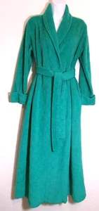 VTG Miss Elaine Women's long Sleeve & Length Dark Seafoam Green Robe Sz SM / Med - Picture 1 of 11