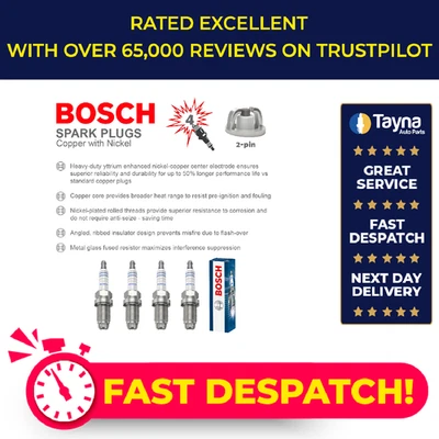 Spark Plugs Set 4x fits AUDI A3 1.6 1.8 96 to 13 Bosch 101000033AA 101000033AF - Image 1 of 4