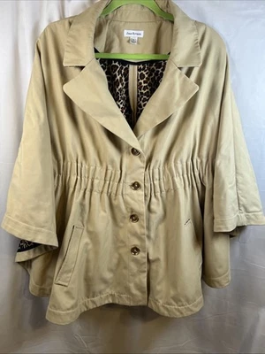 Jaqueta xale cáqui vintage Joan Rivers tamanho XL - Imagem 1 de 4