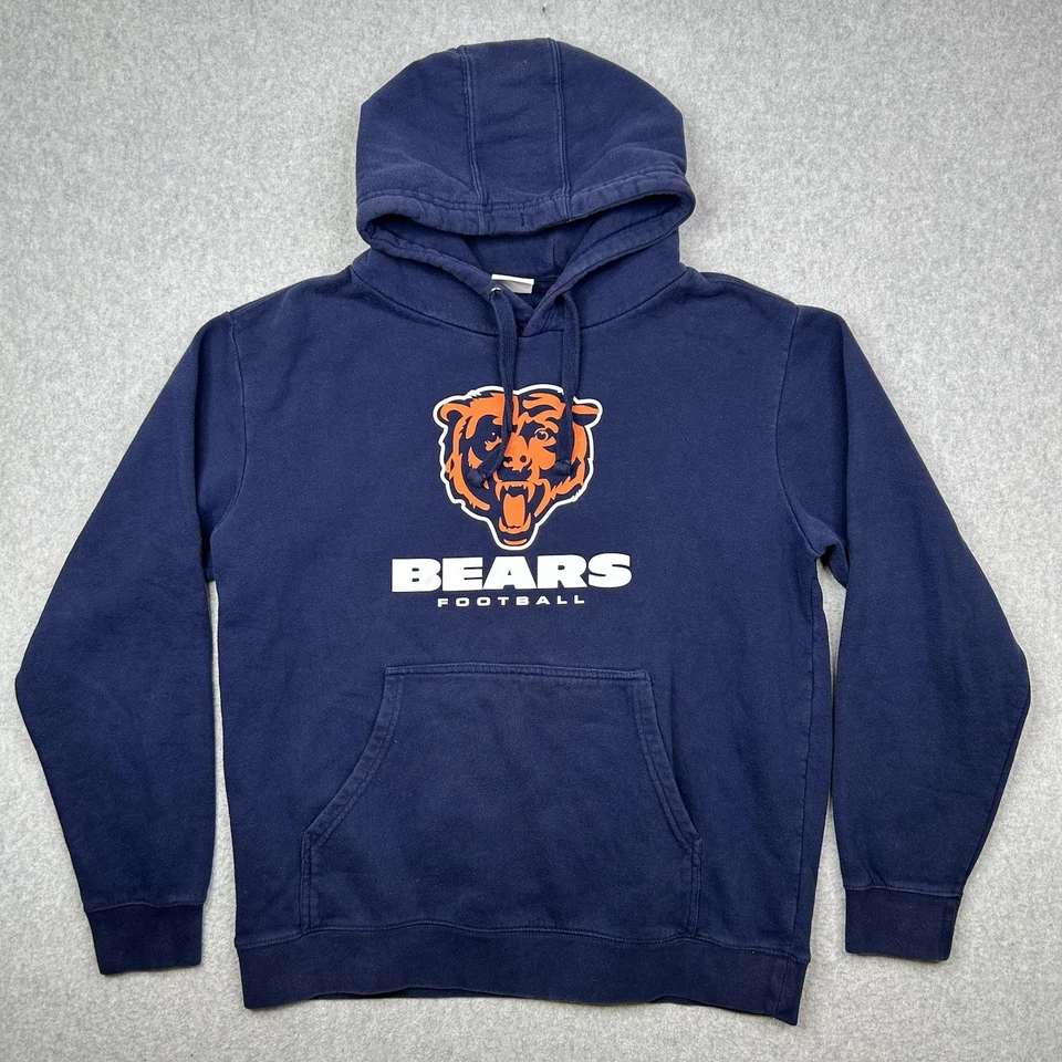 Винтажная толстовка с капюшоном Chicago Bears Majestic размер большой логотип NFL - Изображение 1 из 4