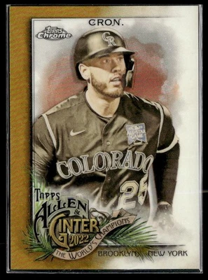 2022 Topps Allen & Ginter Chrome Gold Refractor C.J. Cron 41/50 Colorado Rockies - Image 1 of 2
