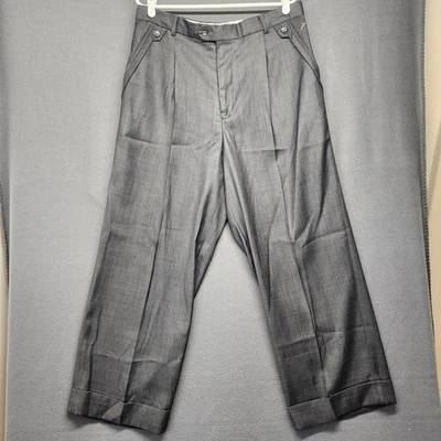 Steve Harvey Dress Pants Mens 34x28 Grey Pleated Front Tagged 36x30  - Image 1 of 4