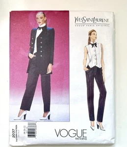 Vogue Paris Original Yves Saint Laurent  2037 Jacket Vest Pants Tux Y2K - 18-22 - Picture 1 of 4