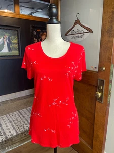 Philosophy Red Floral Tee (M) - Picture 1 of 3