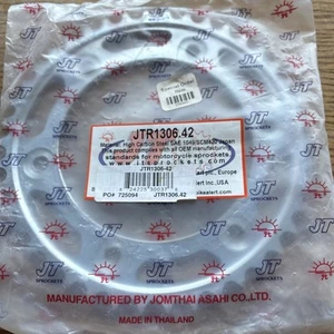 JT Sprockets - JTR1306.42 - Motorcycle Steel Rear Sprocket 42T NEW - Picture 1 of 3