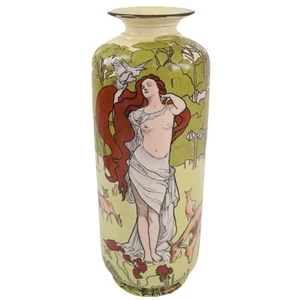 Vaso psiche ceramica Beardmore Art Nouveau Margaret Thompson h25 cm circa 1900 - Foto 1 di 9