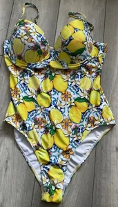 LEMON PRINT SWIMMING COSTUME..SIZE 14-16..BRAND NEW..PADDED CHEST.. - Picture 1 of 2