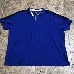 Vintage 90s Polo Ralph Lauren Short Sleeve Rugby Shirt Mens Size 4XB Blue - Picture 1 of 7