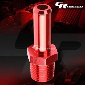 1/4"" NPT MACHO RECTO A 3/8"" MANGUERA PEZÓN DE PÚA ROJO ALUMINIO ANODIZADO ACCESORIO - Imagen 1 de 2