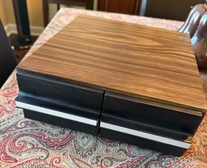Vintage 24 Count Wood Grain 2 Drawer Cassette Tape Holder - Bild 1 von 6