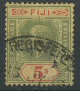 Fiji 1912 SGSG136 5s green and red/yellow Used - Picture 1 of 1