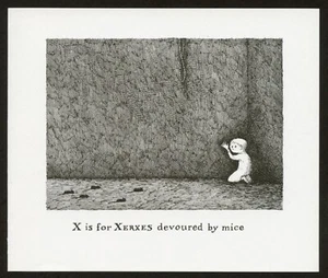 Edward Gorey illustration X IS FOR XERXES Gashlycrumb Tinies macabre art print - Picture 1 of 3