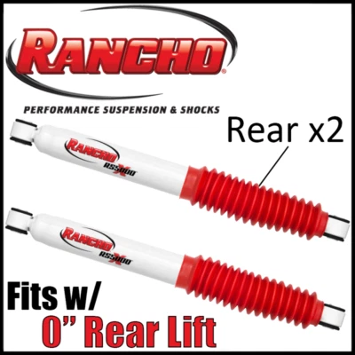 Par de amortiguadores traseros Rancho para Dodge Ram 1500 1994-2001 2x2/4x4 con elevación de 0" Foto 1 de 3