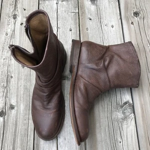 John Fluevog Boots Leather Zip Sz M 7 W 9 Brown Unisex - Picture 1 of 12