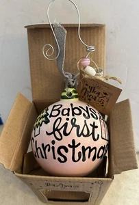 Laura Kirkland Designs Glory Haus Pink Baby’s 1st Christmas Ornament NIB - Picture 1 of 4