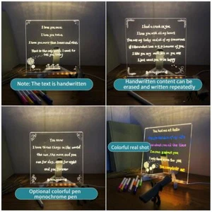 LED Note Board with Colors, Acrylic Dry Erase Board 7 For Home with Pens U6C9 - Picture 1 of 15