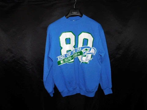 Vintage 1989 L Seattle Seahawks Steve Largent Sweatshirt End of An Era #80 Lg Cover